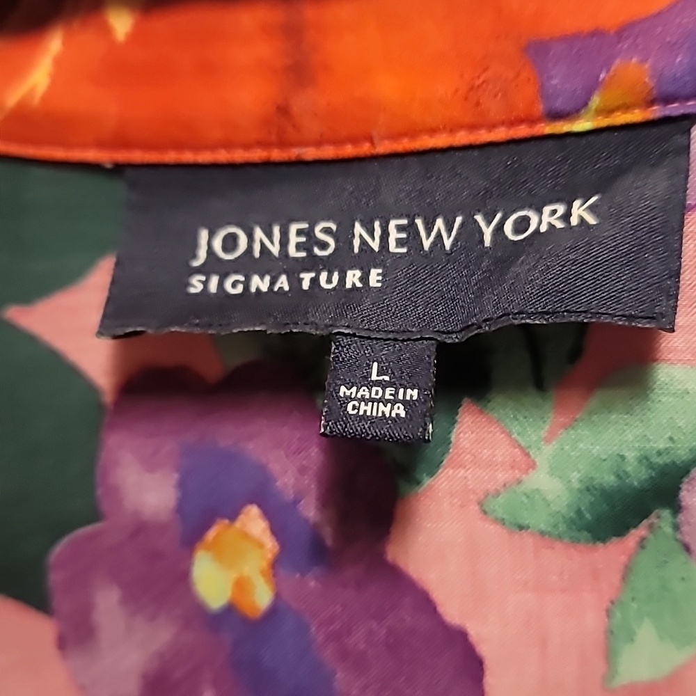 Jones New York Multicolor Floral Blouse Size Large - Picture 5 of 7
